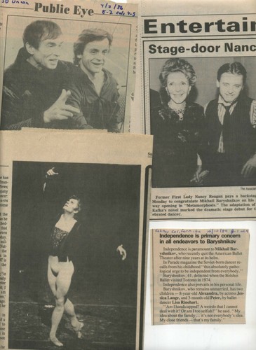 Mikhail Baryshnikov rare collection 17 clippings 1985-1991; Archive of the 1980s - Picture 1 of 4