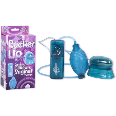 Pucker Up Vibrating Clitoral & Vaginal Pussy Pump - Blue | eBay