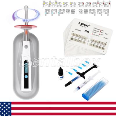 AZDENT Dental Orthodontic Brackets Braces Mini Roth.022 /Light Cure Adhesive Kit