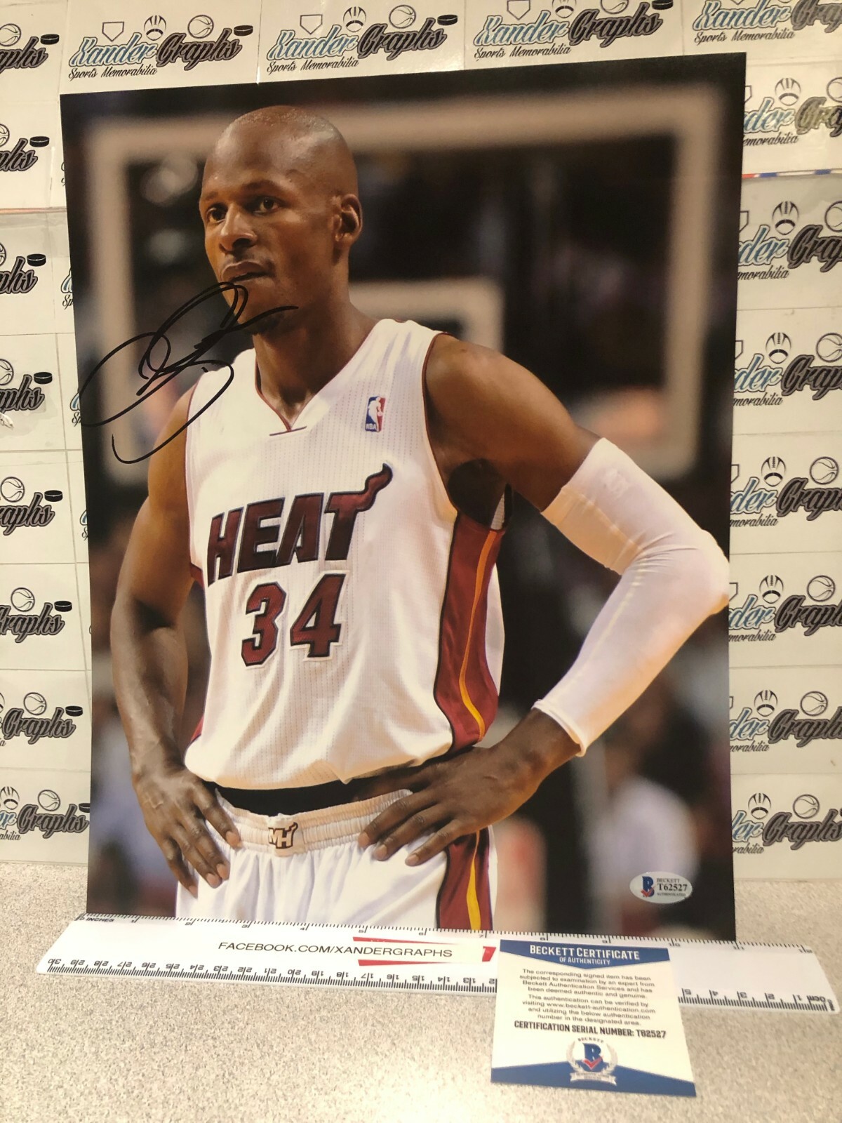 Ray Allen Autographed Signed BOSTON CELTICS MILWAUKEE BUCKS UCONN HUSKIES BASKETBALL 11X14 PHOTO-BECKETT BAS COA MIAMI HEAT 