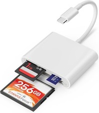 3 in 1 CF/SD/Micro SD Card Reader, USB C SD Card Reader Adapter