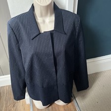 Bnwt NÜmph Size L Jacket Pin Stripe Navy Blazer Rrp £100 Workwear