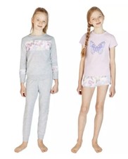 BCBG Girls Youth 4-piece Lounge Set, Butterfly, Grey Pink Purple Large 14-16