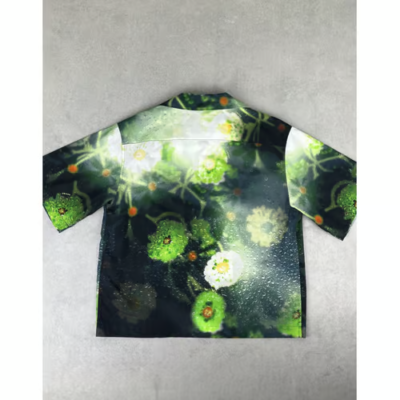 Prada Green Floral Bowling Shirt Double Match Large | eBay