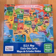 U.S.A. Map Floor Puzzle 48 Pieces Ages 6 Educational Learning Toy Activity