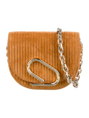 3.1 Phillip Lim Mini Alix Mustard Leather Card Case On Chain