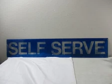 Vintage Self Service Gas service Station Pump Insert Advertising Sign oil