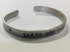 Gamma Phi Beta, Sorority Greek GPB gift cuff bracelet Ann Peden FREE SHIPPING