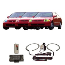 Rgb Multi Color Rf Headlight Halo Kit For Honda Civic 92-95