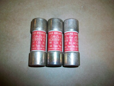 3pc CELLO-LITE JG1 HIGH BREAKING CAPACITY FUSE  10 AMPS  600v
