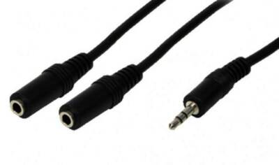 AUX Audio Splitter Verteiler 1x 3,5 mm Klinke auf 2x 3,5 mm Buchse Stereo