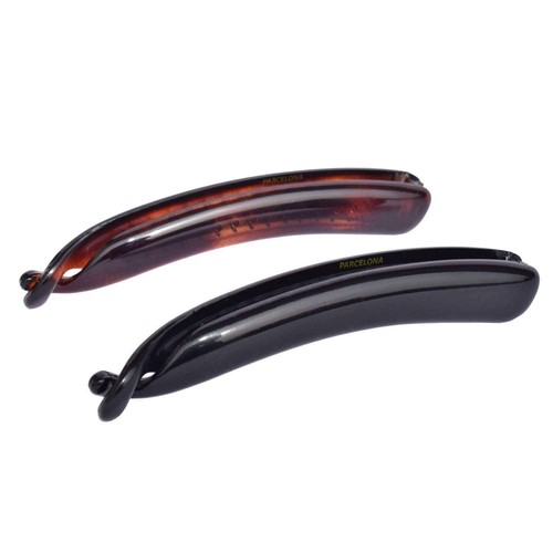 Parcelona French Small 3.75” Cellulose Set of 2 Banana Hair Clips for Women - Picture 1 of 30