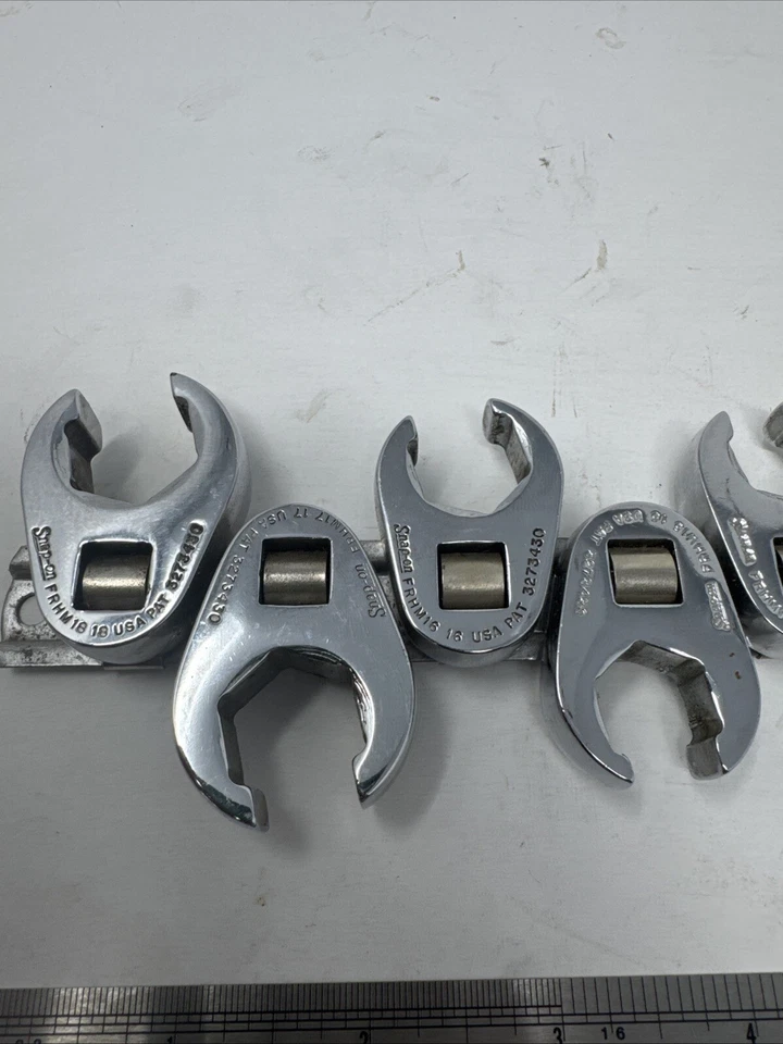 NICE Snap On 10Pc Metric 3/8 Drive Flare Nut Crowfoot Wrench Set 9MM 18MM 6Pt Dr - Image 2 of 4