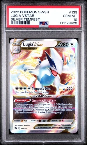Sword & Shield Silver Tempest Lugia Vstar 139/195 PSA 10