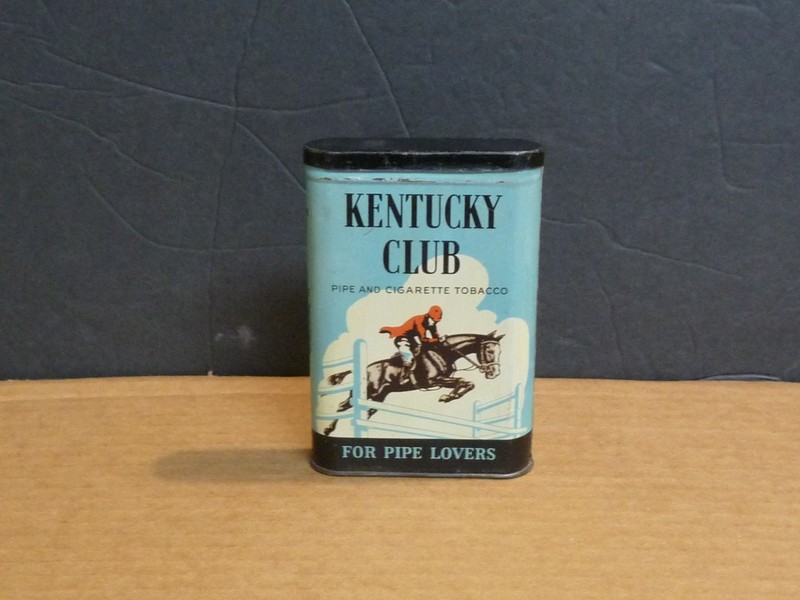 Vintage Kentucky Club Pipe & Cigarette Pocket Tobacco Tin