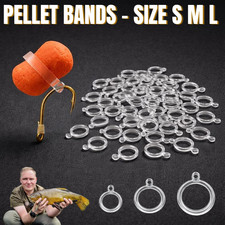 Fishing Pellet Bands Bait Bands 100 Latex Carp Coarse Bands Banding Tool - UK