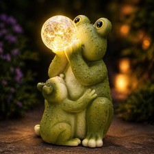 Solar Frog Statue Bubble Ball Light Outdoor Garden Ornament Gift Idea