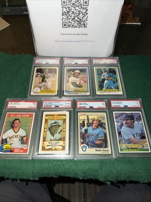 Lot of (7) PSA Hall-of-Famer Baseball Slabs