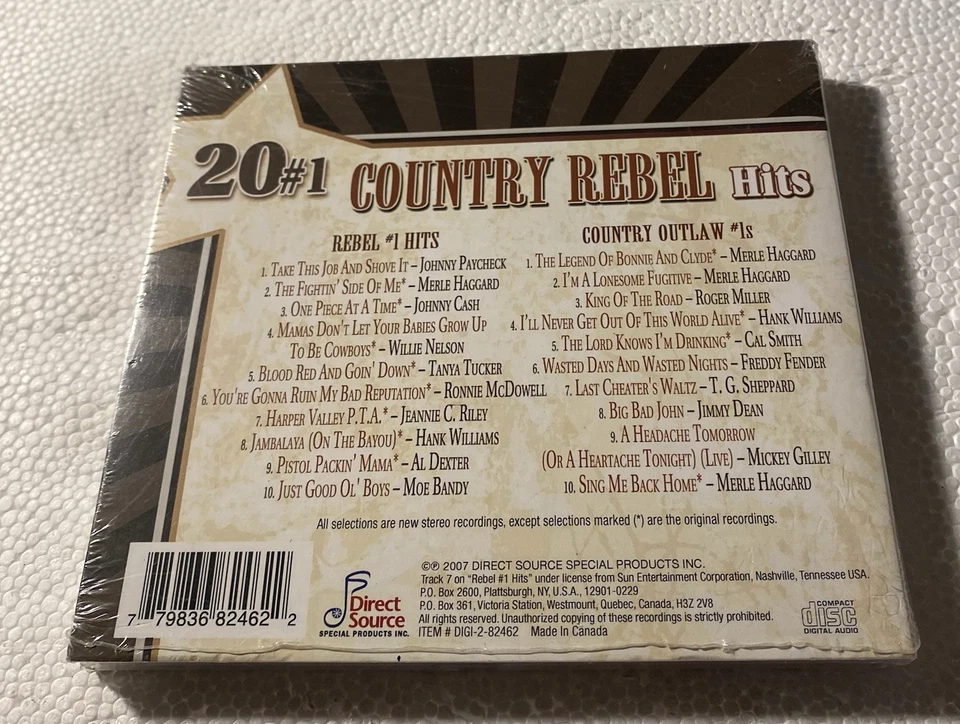 20 #1 Country Rebel Hits (CD, 2007) DIGIPAK New Sealed 2Disc Free Shipping. - Image 4 of 4