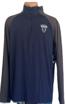 NEW Howard University Bison Colosseum Men 1/4 Zip Shirt Navy/Charcoal Large