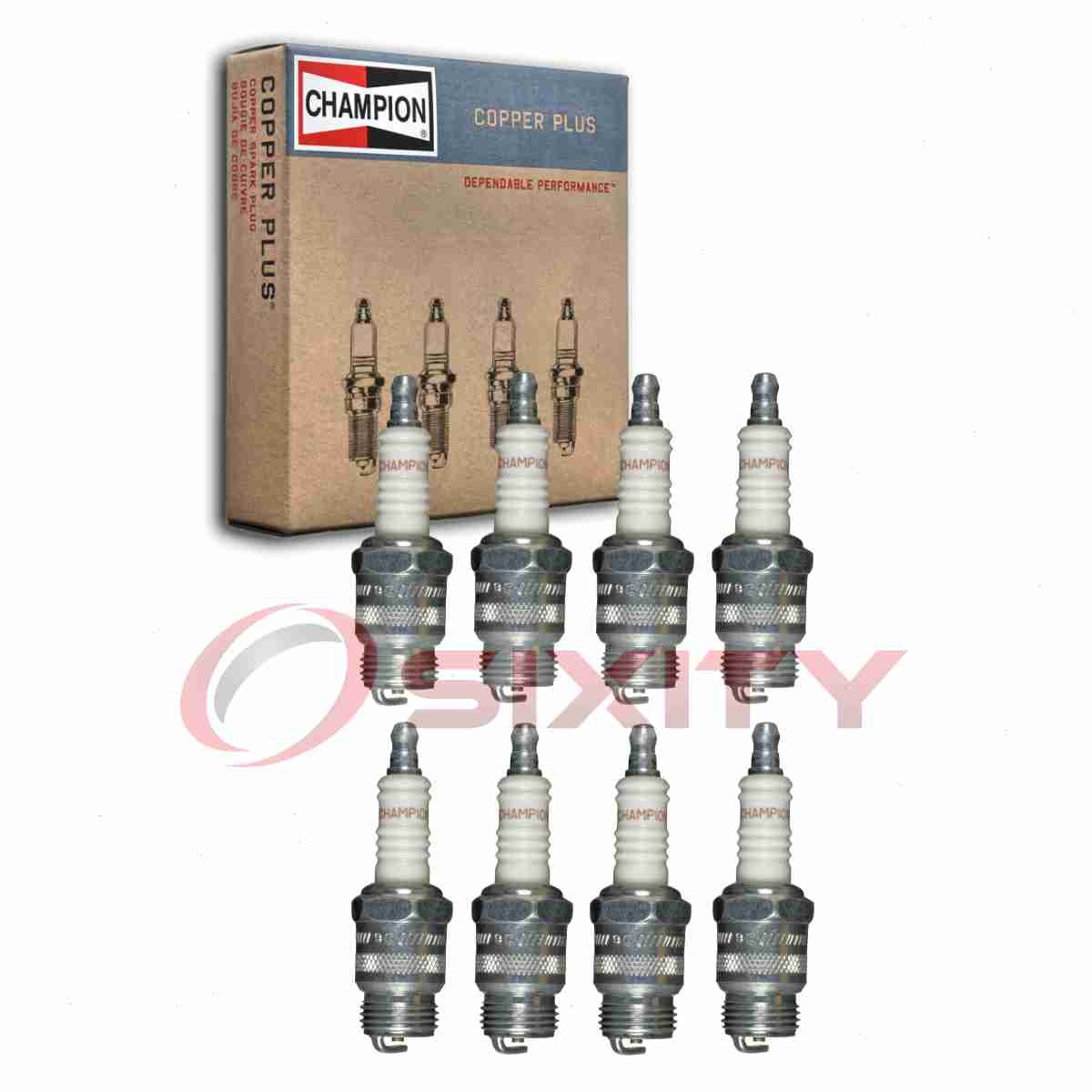 8 pc Champion Copper Plus Spark Plugs for 1968 Dodge D100 Pickup 5.2L V8 bd