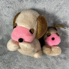 Cream Puff Plush Dog Papa And Baby RARE BERRIE