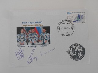 Sojus MS 26 Startbeleg original Crewsigniert Space