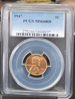 1947-P PCGS MS66RD Lincoln Wheat Cent Business Strike 1C