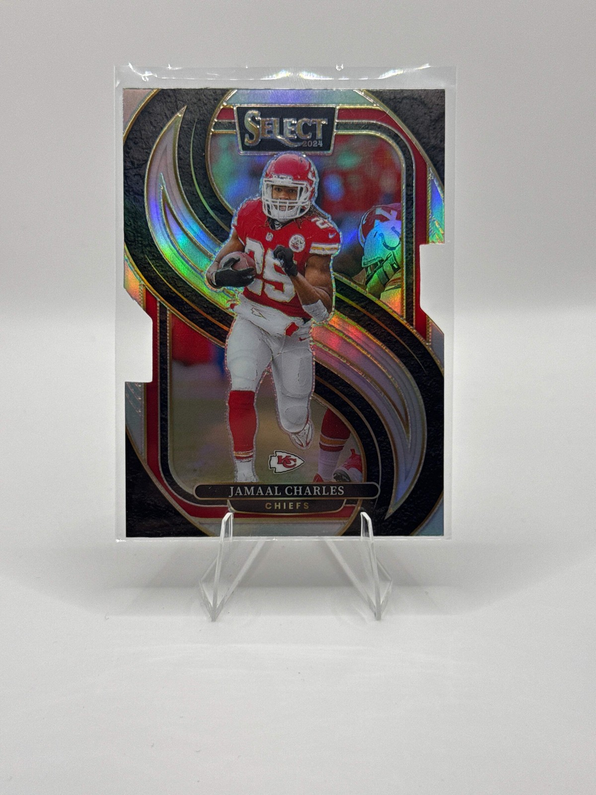 Jamaal Charles #166 Silver Prizm Die-Cut Premier Level 2024 Panini - Select Foot