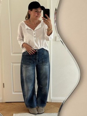 THE SHIRT PROJECT Barrel Jeans Dunkle Waschung Taschendetails versch. Gr. (C5)