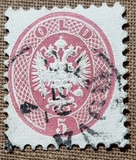 BRIEFMARKEN ÖSTERREICH LOMBARDEI & VENETIEN 1864 ANK 21 , Gestempelt