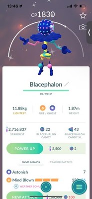 Pokemon Go Shiny Ultra Beast Blacephalon 