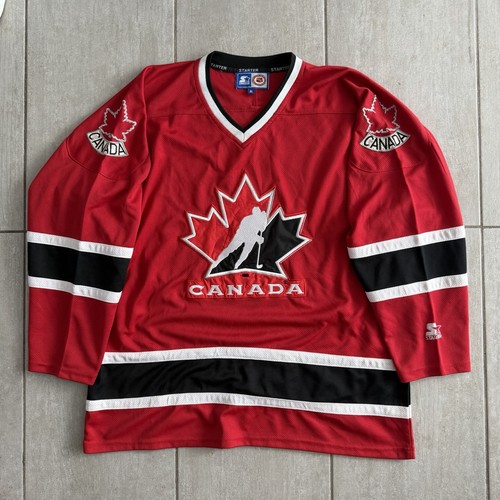 Vintage Starter Team Canada Hockey Jersey XL Red Maple Leaf NHL Ice Hockey 90s