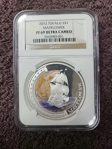 2012 Tuvalu-Mayflower S$1 NGC PF69--Ultra Cameo -- 