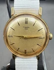 VINTAGE TIMEX 100 MEN'S WATCH GOLD TONE RUNNING 34MM CASE RUNS