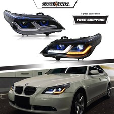Full LED Headlights For BMW 5 Series E60 525i 530i 540i 2005-2010 Head Lamps DRL