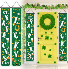 St. Patrick's Day Porch Banners and Shamrock Decorations for Outdoor Use