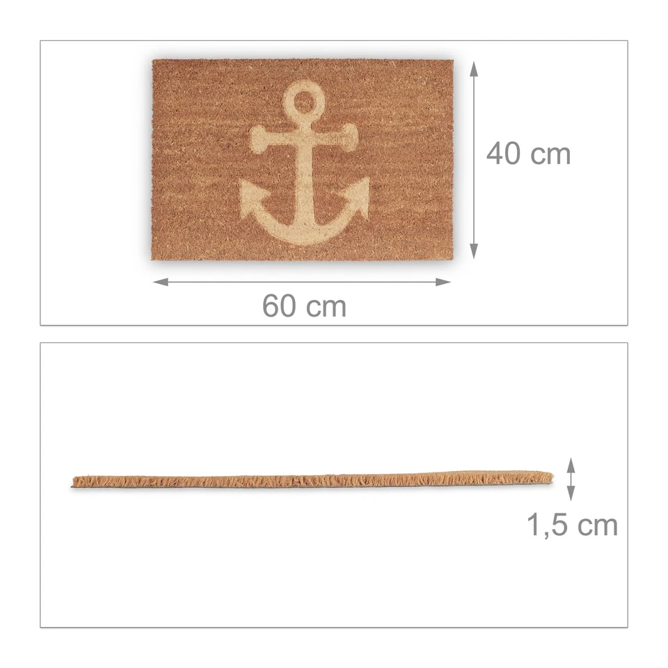 Fußmatte anker Eingangsmatte Kokosfußmatte Rutschfeste Türmatte 1,5 kg - Bild 4 von 4