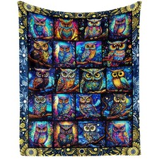 Owl Throw Blanket - Soft Flannel Blankets for Girls Boys Kids Owl Lovers - Wa...