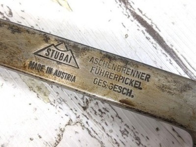 Vintage STUBAI Aschenbrenner Fuhrerpickel Ice Axe 74cm Austria Wood Shaft