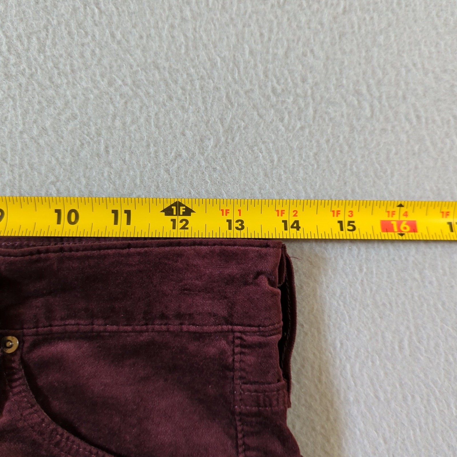AG Adriano Goldschmied Farrah Skinny High Rise Velvet Pants Burgundy 26 NWT thumbnail 11