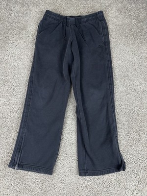 Adidas Sweatpants Womens Large Black Ankle Zip Drawstring Gym Training Ladies