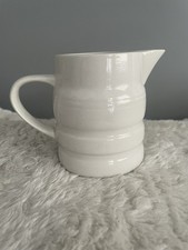 Vintage Melba Ware white ribbed milk jug hand crafted kitchen homeware pottery