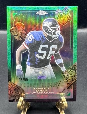 2025 Topps Chrome Lawrence Taylor Fortune 15 Green Refractor 5/99