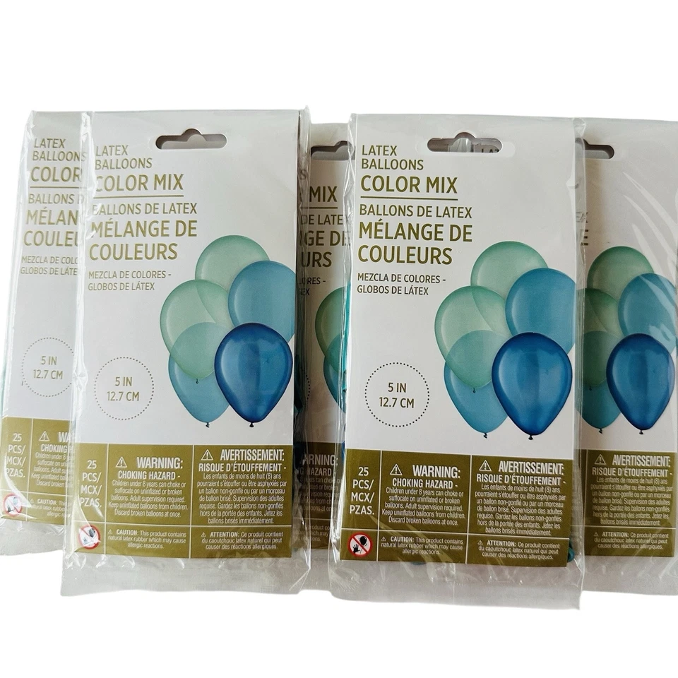 "Surtido de globos de látex 125-5"" azul y verde cumpleaños, bebé, boda fiesta" Foto 2 de 3