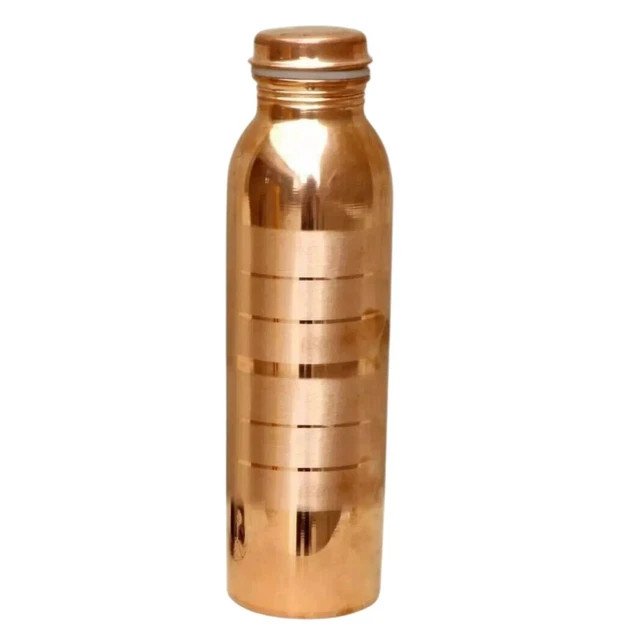 100% Pure Copper Water Bottle Silver Touch Handmade For Health Benefits 1000ml