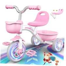 Toddler Tricycle for 1-3 3-4 Year Olds Toddler Girl Toys Baby Bike, 2 3 4 Pink