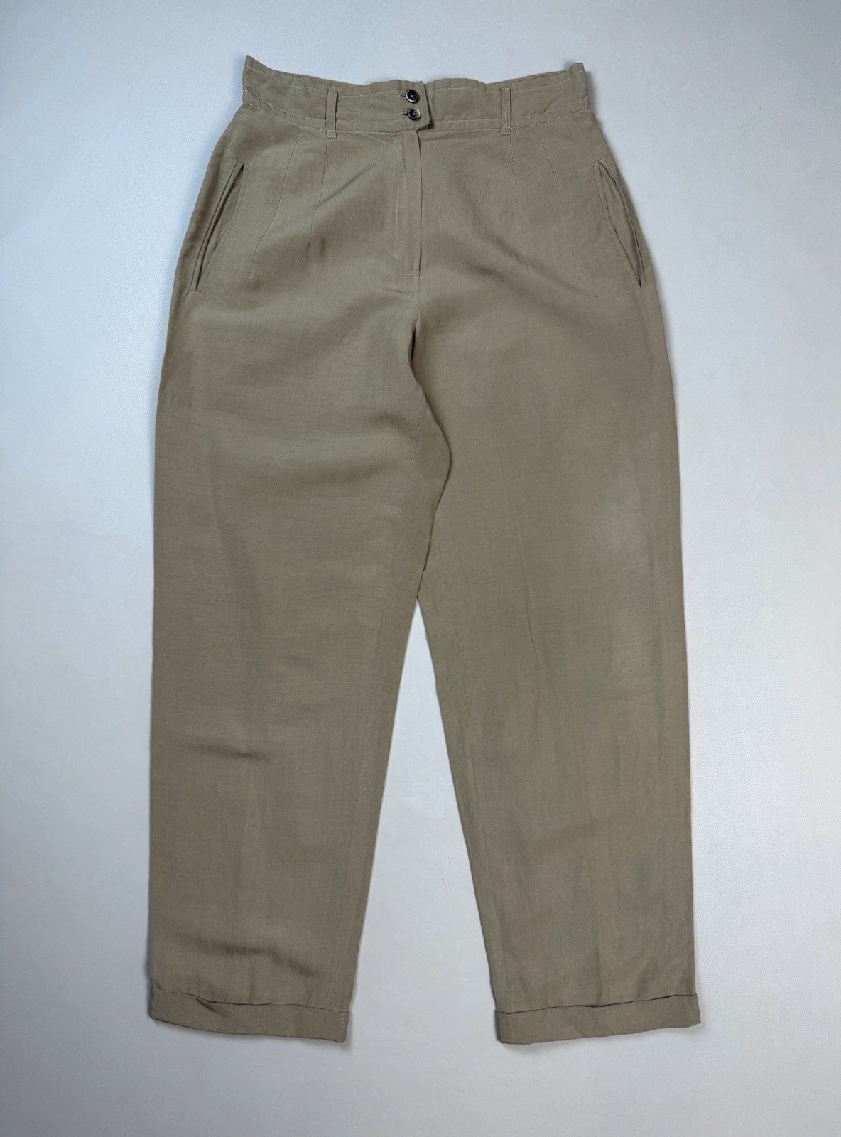 Jil Sander Vintage Damas Lino / Seda Pantalones de vestir de tiro alto Pantal...