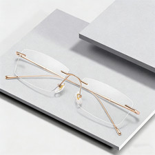 Titanium Rimless Eyeglass frames Vintage Ultralight Spectacles Retro Glasses