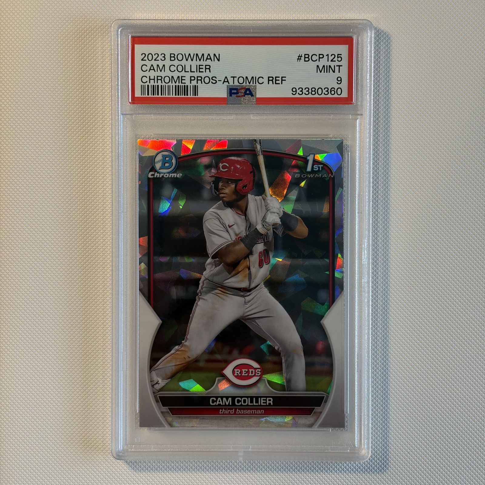 2023 Bowman - Chrome Prospects Cam Collier #BCP-125 Atomic Refractor (RC) PSA 9